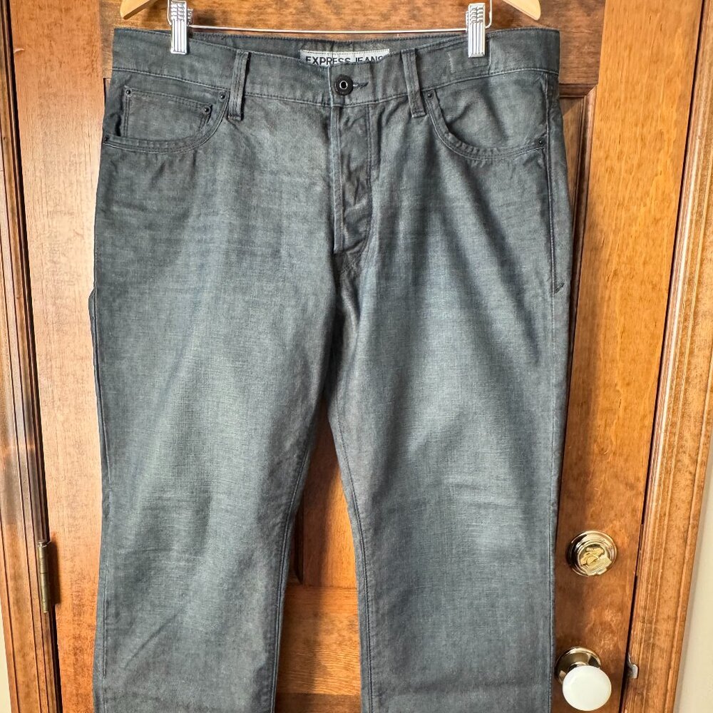 Express Black Kingston Classic Fit Straight Leg Jeans 36x30